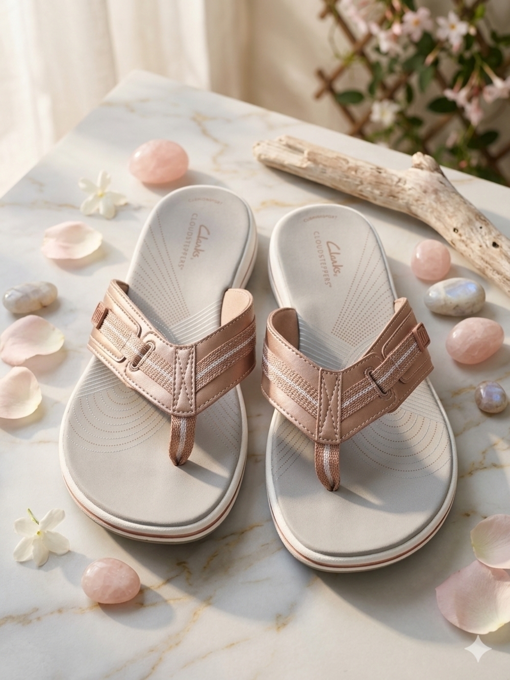 Clarks Women's Metallic Rose Sandal Thong